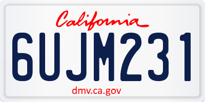 CA license plate 6UJM231