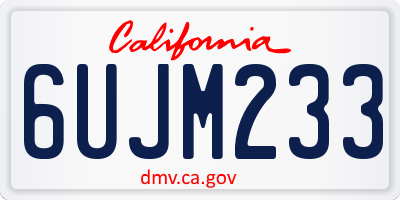 CA license plate 6UJM233