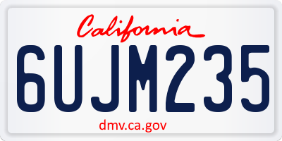 CA license plate 6UJM235