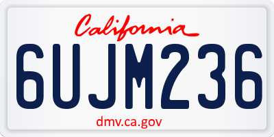 CA license plate 6UJM236
