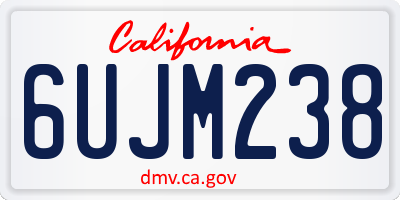 CA license plate 6UJM238