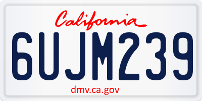 CA license plate 6UJM239