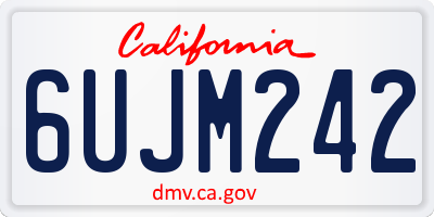 CA license plate 6UJM242