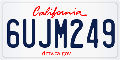 CA license plate 6UJM249