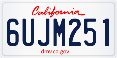 CA license plate 6UJM251