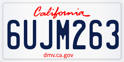 CA license plate 6UJM263