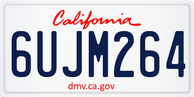 CA license plate 6UJM264