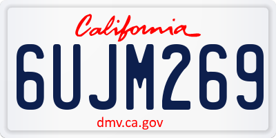 CA license plate 6UJM269