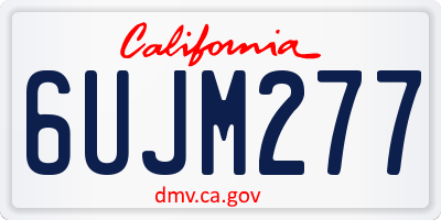 CA license plate 6UJM277