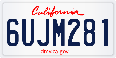 CA license plate 6UJM281