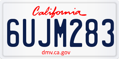 CA license plate 6UJM283