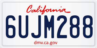 CA license plate 6UJM288
