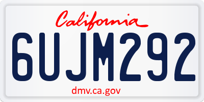 CA license plate 6UJM292