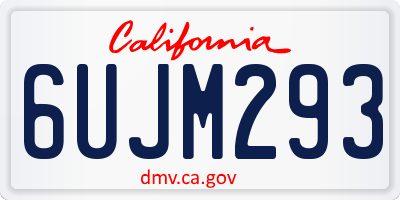CA license plate 6UJM293