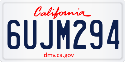 CA license plate 6UJM294