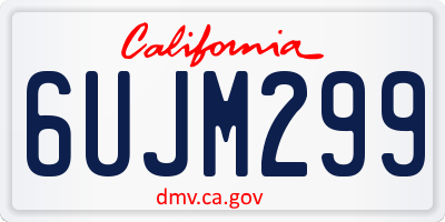 CA license plate 6UJM299