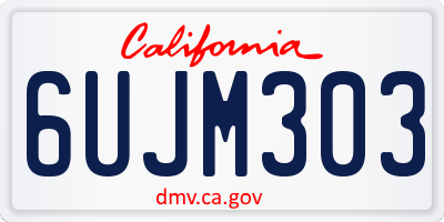 CA license plate 6UJM303