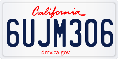 CA license plate 6UJM306