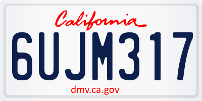CA license plate 6UJM317