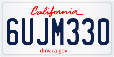 CA license plate 6UJM330