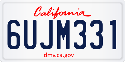 CA license plate 6UJM331