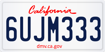 CA license plate 6UJM333