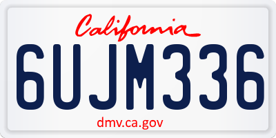 CA license plate 6UJM336