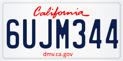 CA license plate 6UJM344