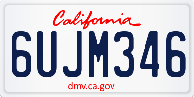 CA license plate 6UJM346