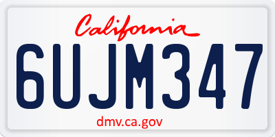 CA license plate 6UJM347