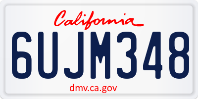 CA license plate 6UJM348