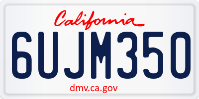 CA license plate 6UJM350