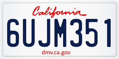 CA license plate 6UJM351