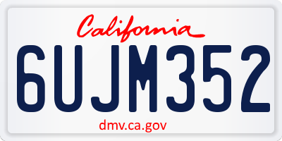 CA license plate 6UJM352