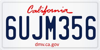 CA license plate 6UJM356