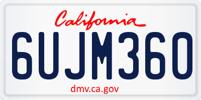 CA license plate 6UJM360