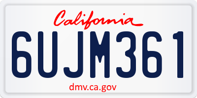 CA license plate 6UJM361