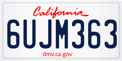 CA license plate 6UJM363