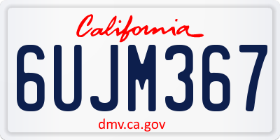 CA license plate 6UJM367