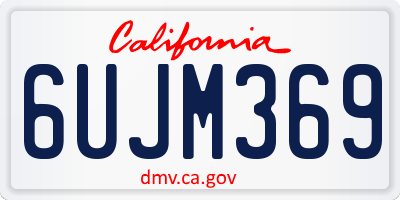 CA license plate 6UJM369