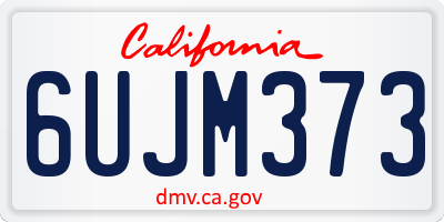 CA license plate 6UJM373