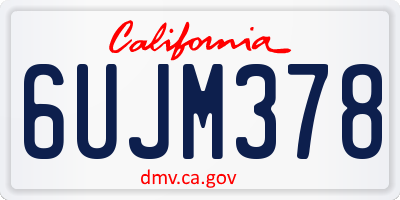 CA license plate 6UJM378