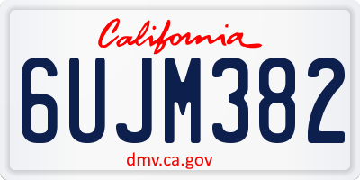 CA license plate 6UJM382