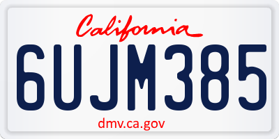CA license plate 6UJM385