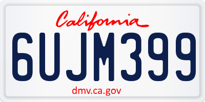 CA license plate 6UJM399