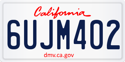 CA license plate 6UJM402