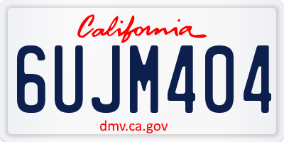 CA license plate 6UJM404