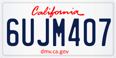 CA license plate 6UJM407