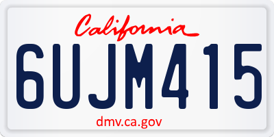 CA license plate 6UJM415