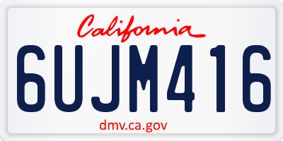CA license plate 6UJM416